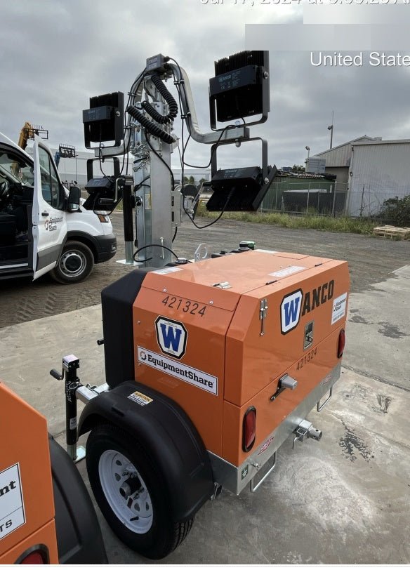 2024 Wanco WLTT-4MM4K Diesel, Deep Sea Controller, Shore Power Plug, Auto Start, (4) 350W LED Floodlights, 4kW Generator, 60 Gal Fuel Tank, 2" Ball, T3