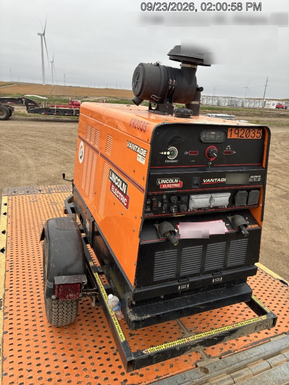 2021 Lincoln Electric Vantage 549X Ready Pak 3, ORANGE (includes trailer, cable rack, fender light kit)