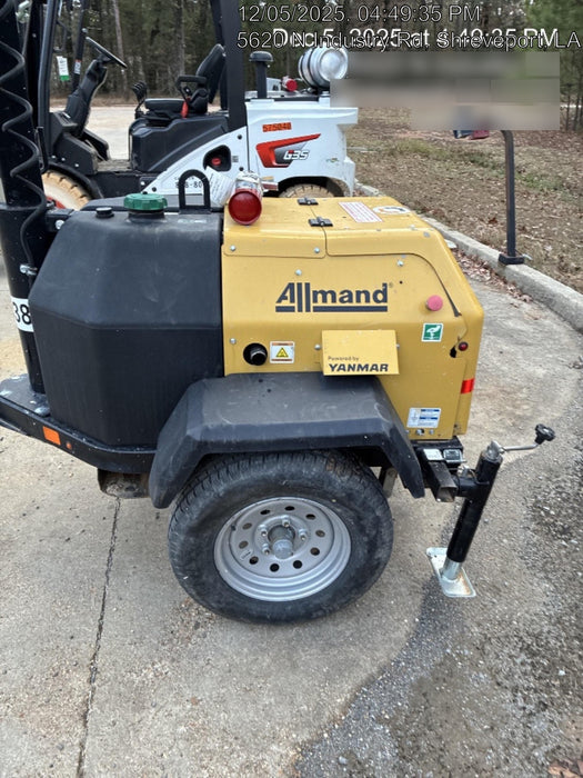 2022 Allmand NLV3GR (4) LED Light Fixture 350W, 23' Vertical Mast, 3kW Prime, Towable, ES Decals, T3