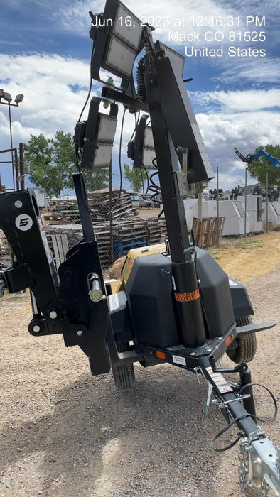 2022 Allmand NLV3GR (4) LED Light Fixture 350W, 23' Vertical Mast, 3kW Prime, Towable, ES Decals, T3