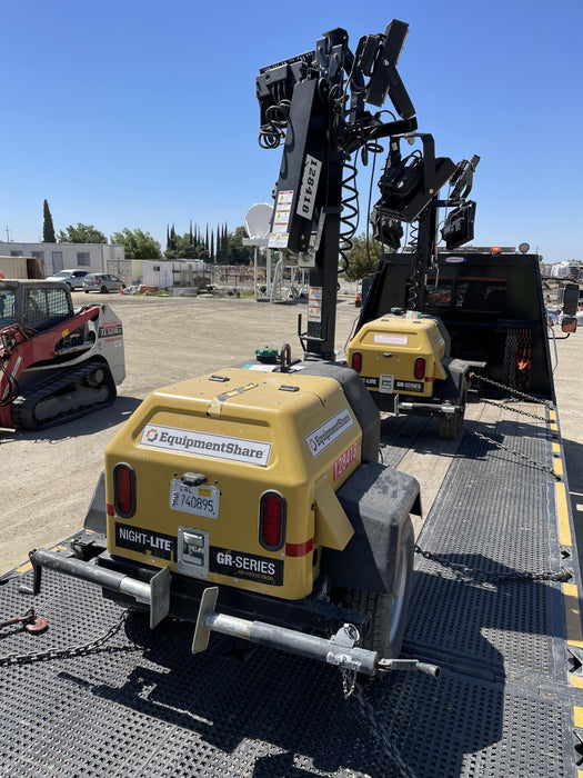 2021 Allmand NLV3GR (4) LED Light Fixture 350W, 23' Vertical Mast, 3kW Prime, Towable, Deep Sea L401, Leveling Jacks, Yanmar T4F 5.8hp