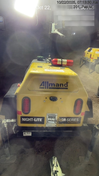 2022 Allmand NLV3GR (4) LED Light Fixture 350W, 23' Vertical Mast, 3kW Prime, Towable, Deep Sea L401, Leveling Jacks, Yanmar T4F 5.8hp