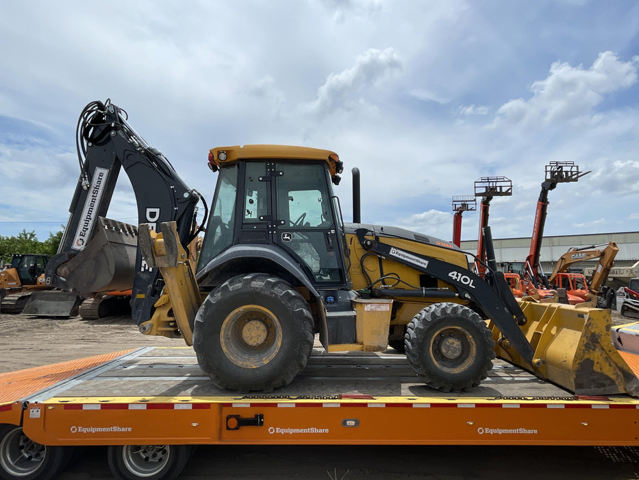 2020 John Deere 410L - Extendable Stick Cab/Heat/Air, 4WD, Extendable Stick, Pilot Controls, 2 Way Hydraulics, TAG Manual QC