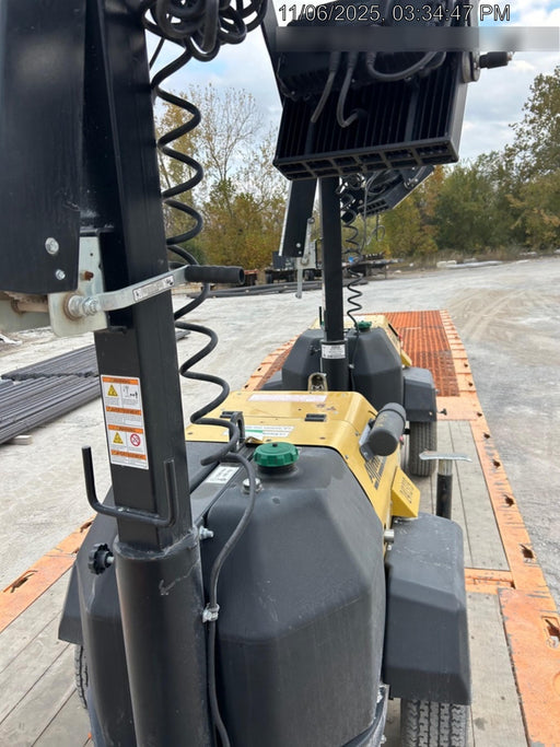 2022 Allmand NLV3GR (4) LED Light Fixture 350W, 23' Vertical Mast, 3kW Prime, Towable, Deep Sea L401, Leveling Jacks, Yanmar T4F 5.8hp