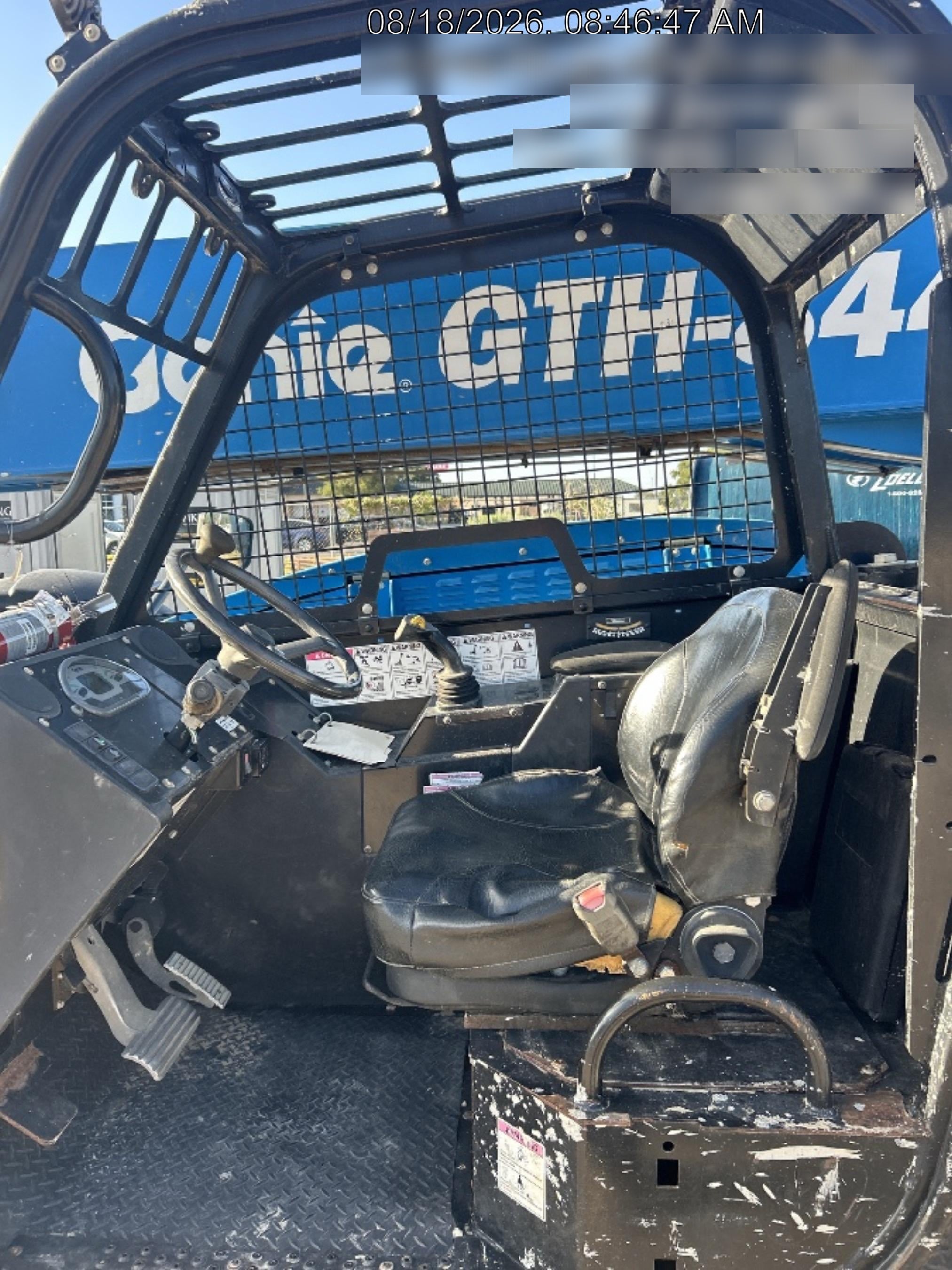 2018 Genie GTH-844 Genie GTH-844D w/Open ROPS, Solid Tires, Work Light/Beacon, 60" Carriage and Forks
