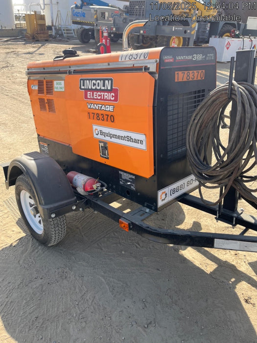 2022 Lincoln Electric Vantage 322 Trlr Mounted, Cable Rack, Light Kit, ES Decals