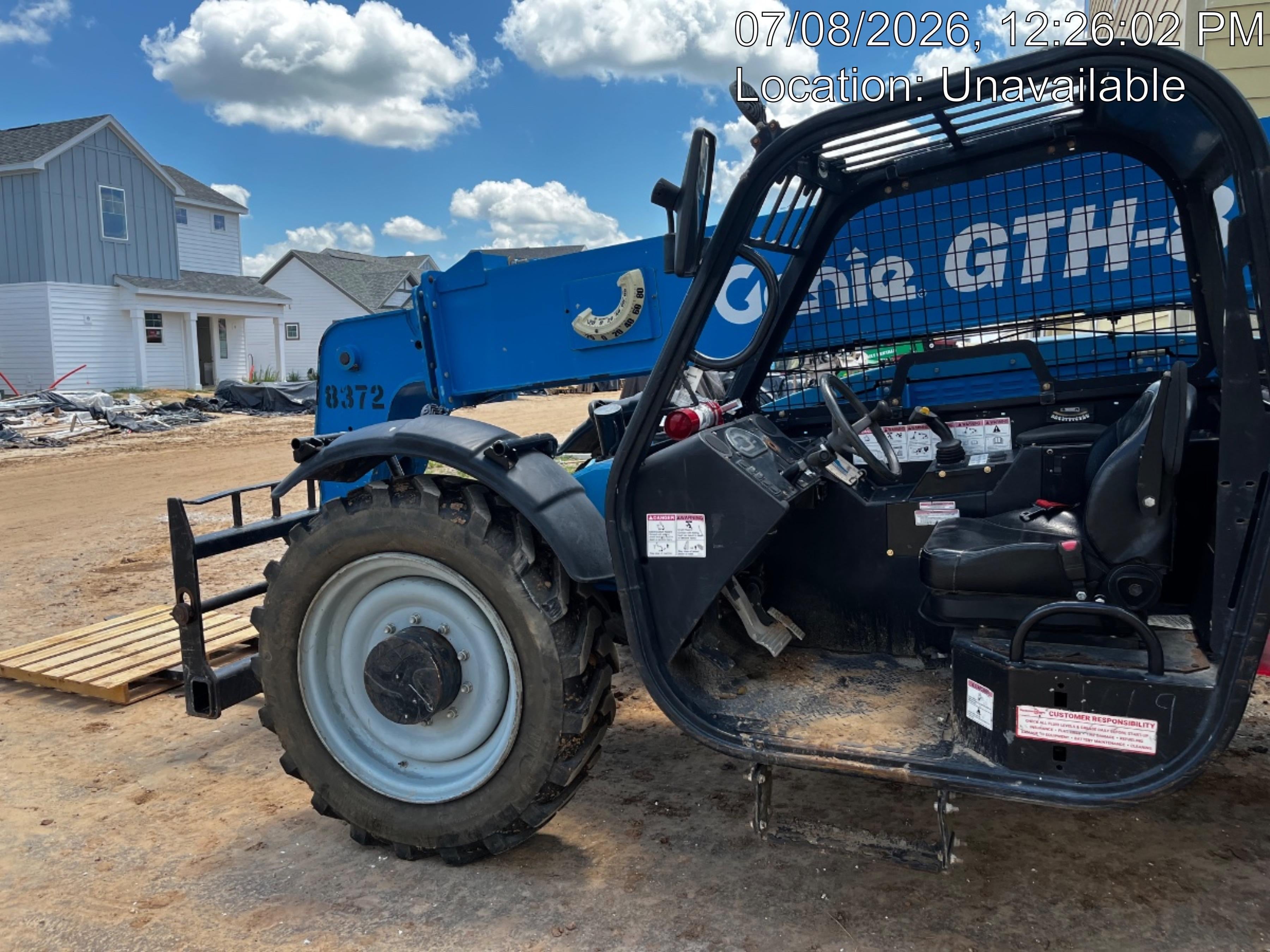 2018 Genie GTH-844 Genie GTH-844D w/Open ROPS, FF Tires, Work Light/Beacon, 60" Carriage and Forks