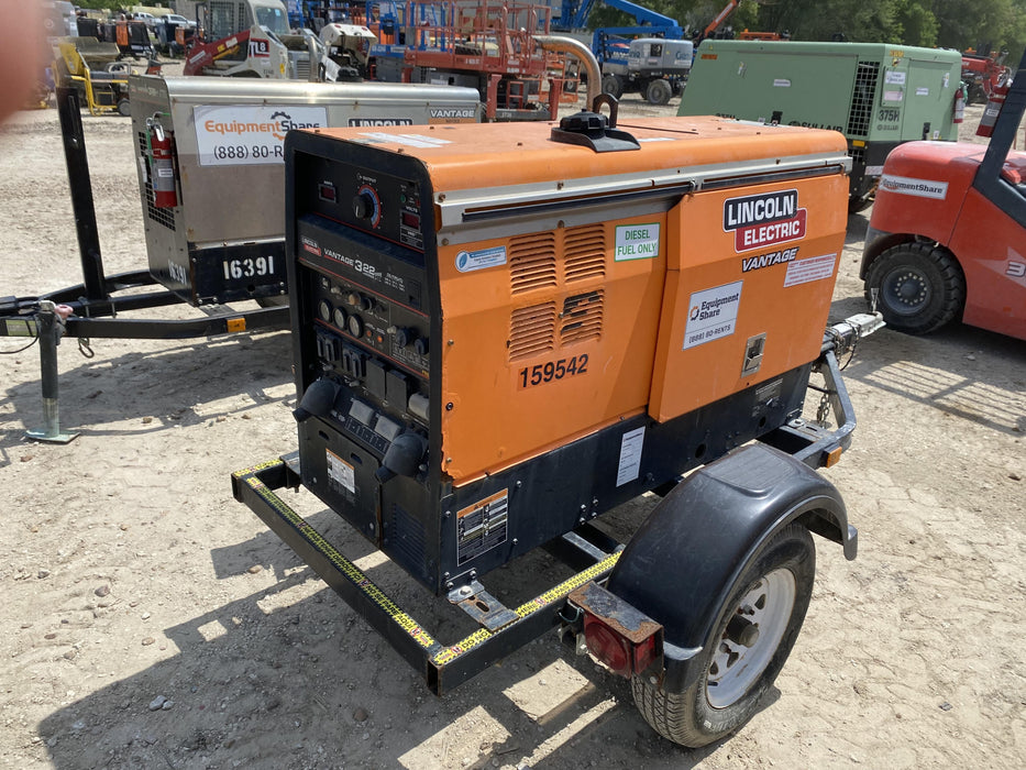 2021 Lincoln Electric Vantage 322 Vantage 322 Ready Pak 3 w/ Decals, ORANGE (includes trailer, cable rack, fender light kit) NO Telematics