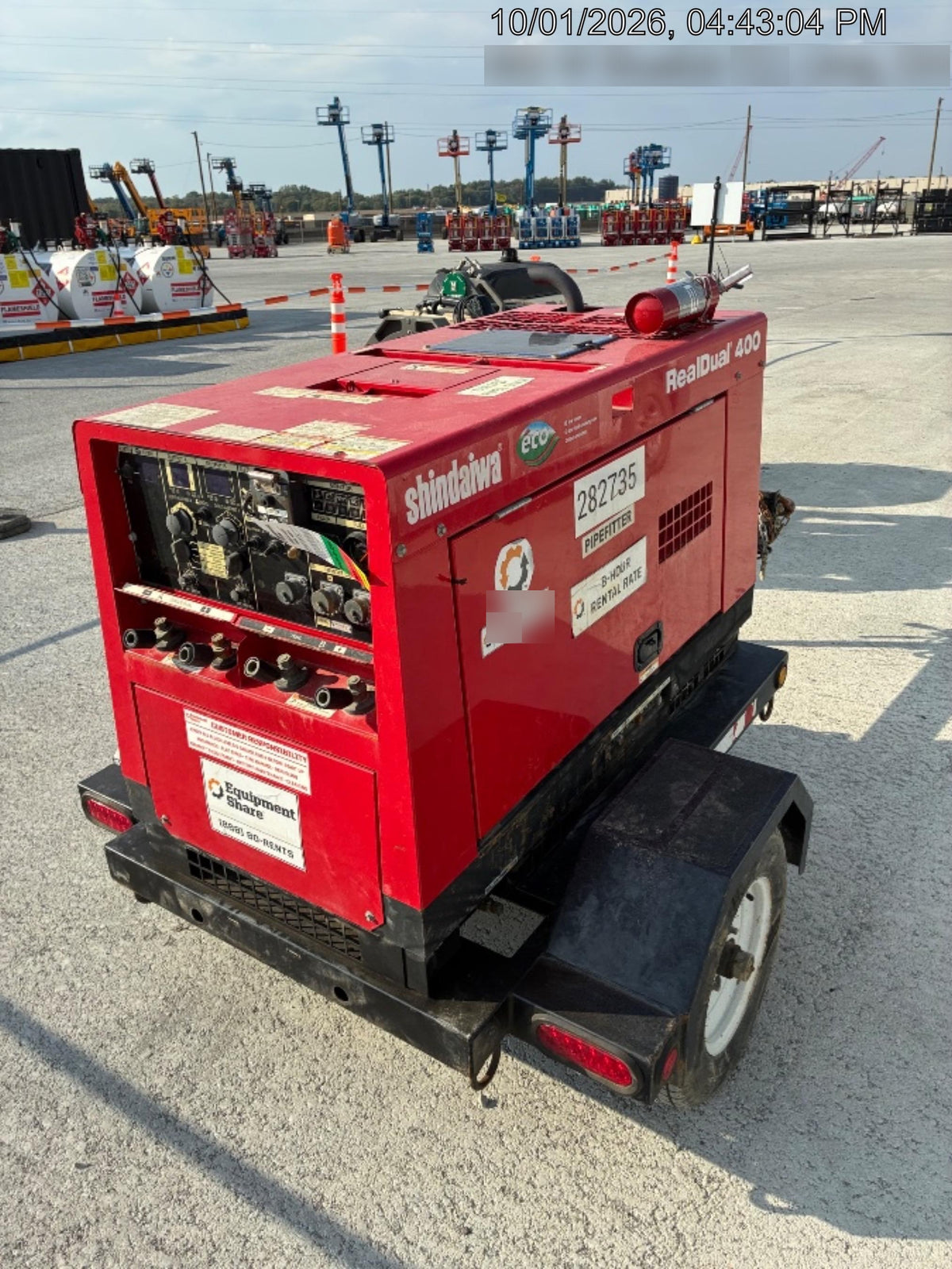 2022 Shindaiwa DGW400MDL Kubota D902 Engine, 23 HP, Dual Op Welder, Wire, Arc, Droop Stick, Tig, and CC Stick Functionality, Simulphase, 3 Phase and 1 Phase Gen Output, Single Axle NB Trlr, Slr Trckl Chrg 12V 12W, Fire Ext