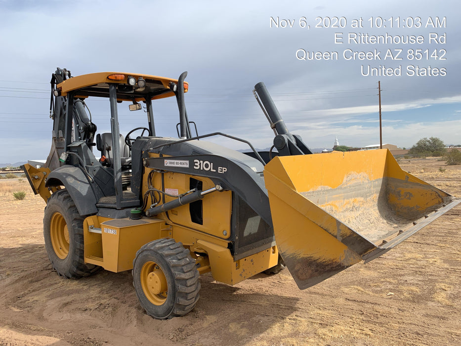 2020 John Deere 310LEP Canopy, 4WD, Standard Stick, Pilot Controls, 2 Way Hydraulics, TAG Manual QC