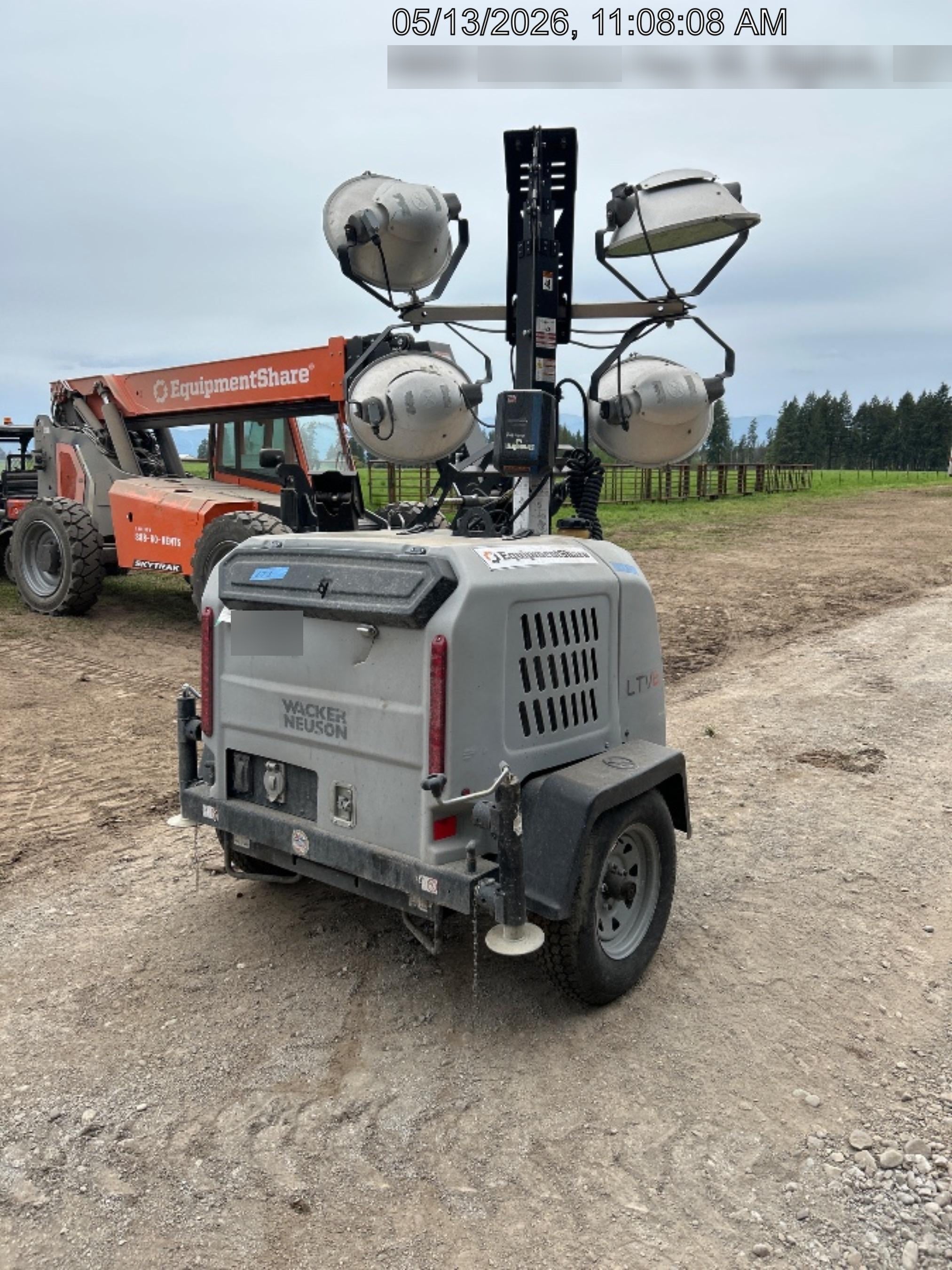 Wacker Neuson LTV6K-MH Power mast, 1100W MH, Fuel Sensors, Wiring Harness