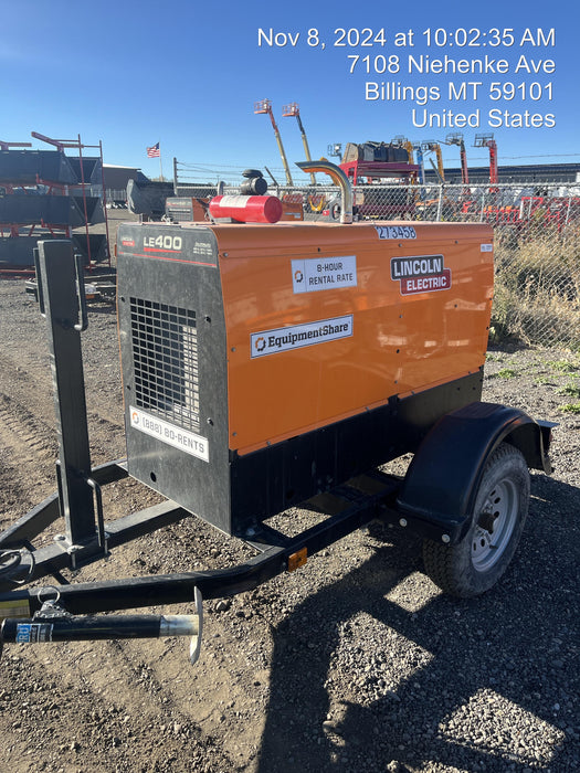 2022 Lincoln Electric LE400 Kubota V1505, Trlr, Cable Rack, Light Kit, ES Decals, T3