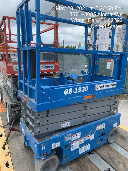 2020 Genie GS-1930 Solid Non Marking Tires, Beacon, Folding rails with half height swing gate