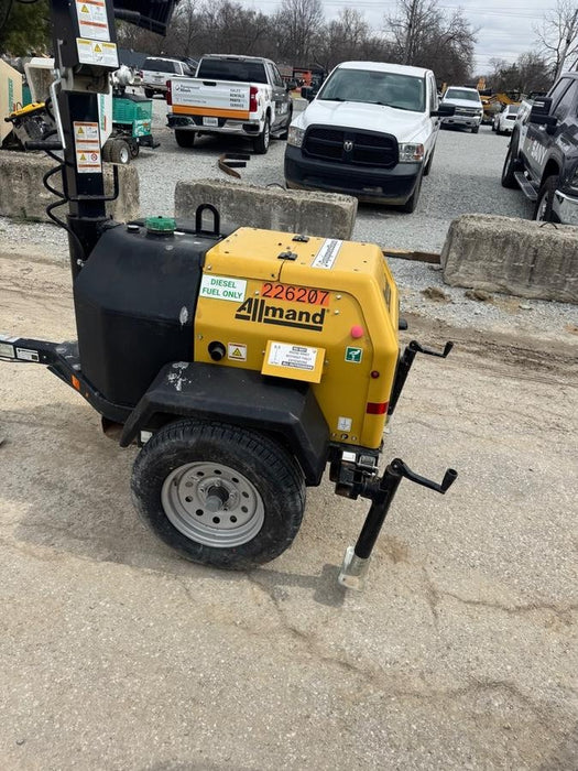 2022 Allmand NLV3GR (4) LED Light Fixture 350W, 23' Vertical Mast, 3kW Prime, Towable, Deep Sea L401, Leveling Jacks, Yanmar T4F 5.8hp