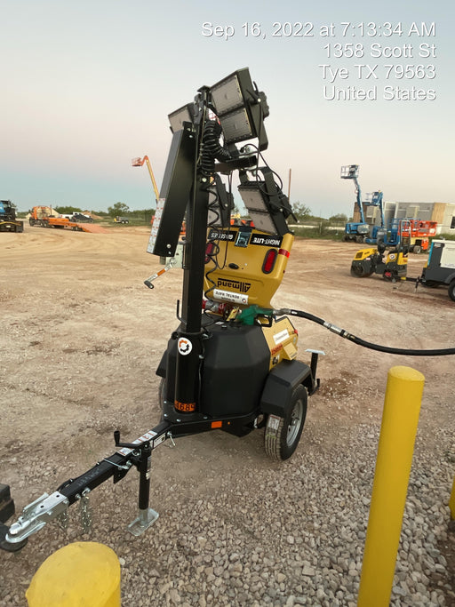 2022 Allmand NLV3GR (4) LED Light Fixture 350W, 23' Vertical Mast, 3kW Prime, Towable, ES Decals, T3