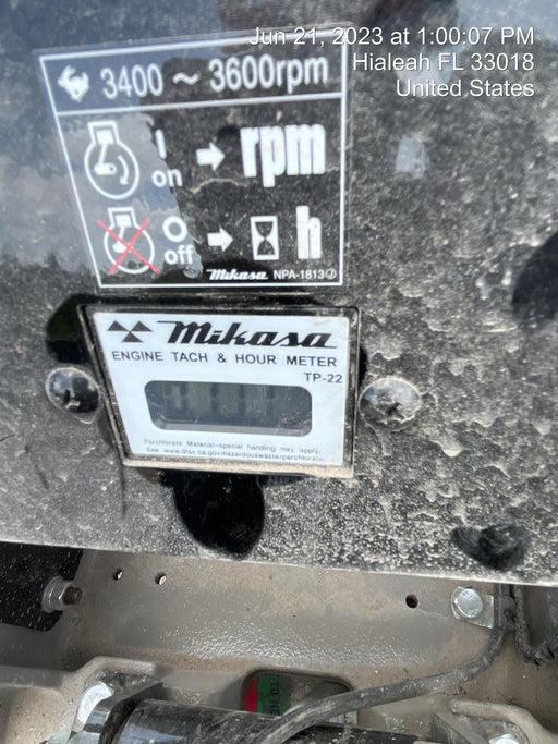 2023 Multiquip MVH158 Honda GX200, 17" Plate, Gas