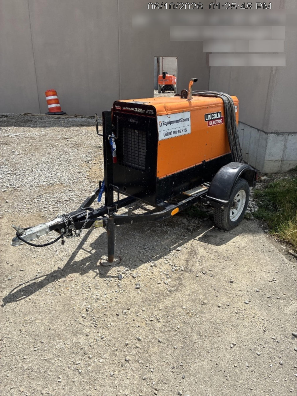 2021 Lincoln Electric Vantage 322 Vantage 322 Ready Pak 3 w/ Decals, ORANGE (includes trailer, cable rack, fender light kit) NO Telematics