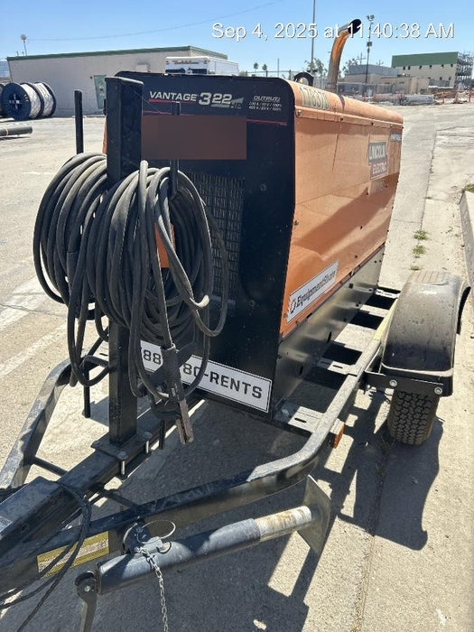 2022 Lincoln Electric Vantage 322 Trlr Mounted, Cable Rack, Light Kit, ES Decals