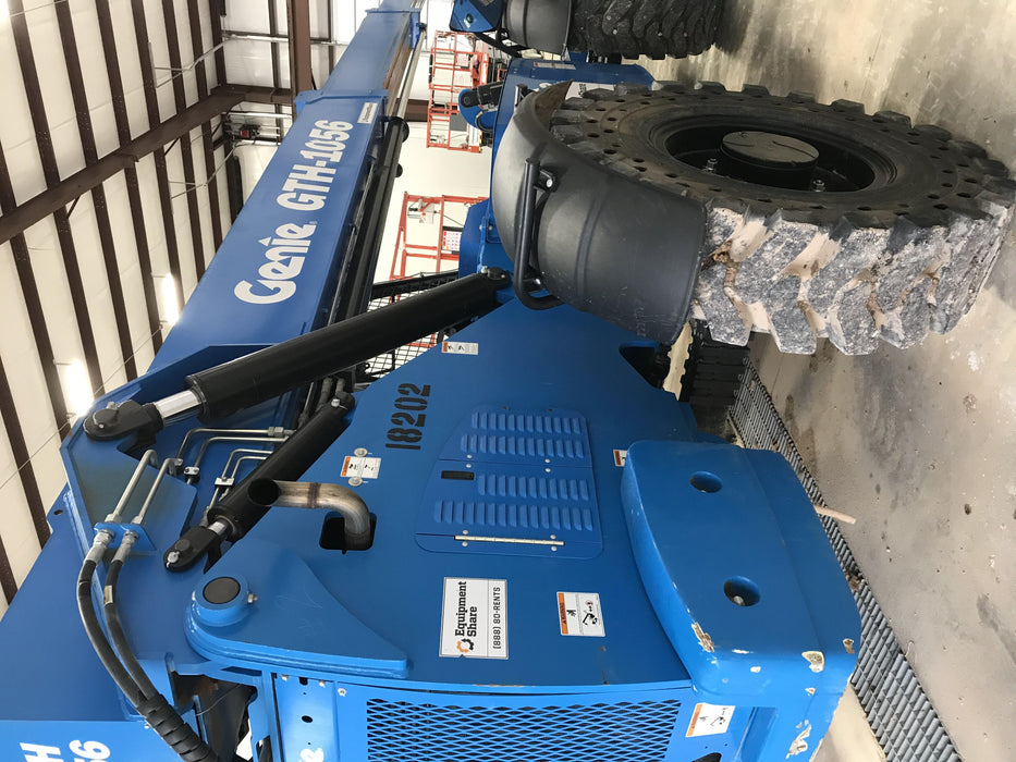 2018 Genie GTH-1056 Genie GTH-1056 w/ROPS, Work Lights, Solid Tires, RH Cab Mesh, Beacon, 60" Carriage and Forks