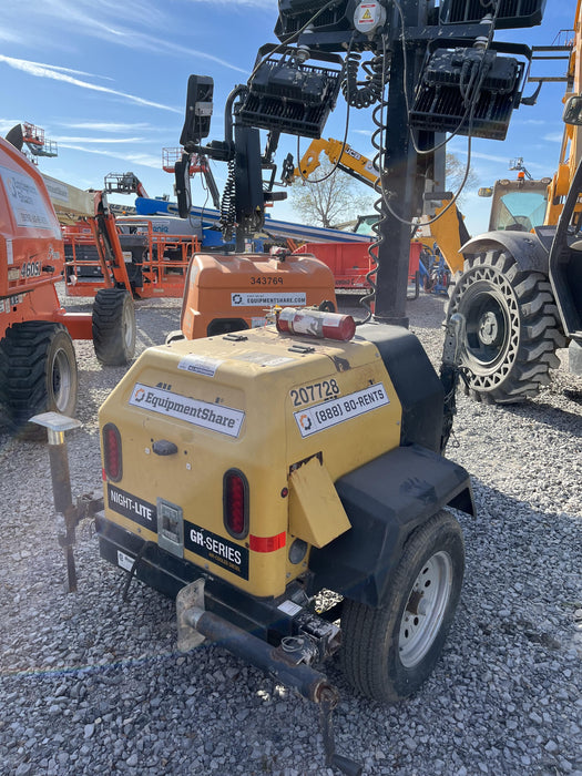 2022 Allmand NLV3GR (4) LED Light Fixture 350W, 23' Vertical Mast, 3kW Prime, Towable, Deep Sea L401, Leveling Jacks, Yanmar T4F 5.8hp