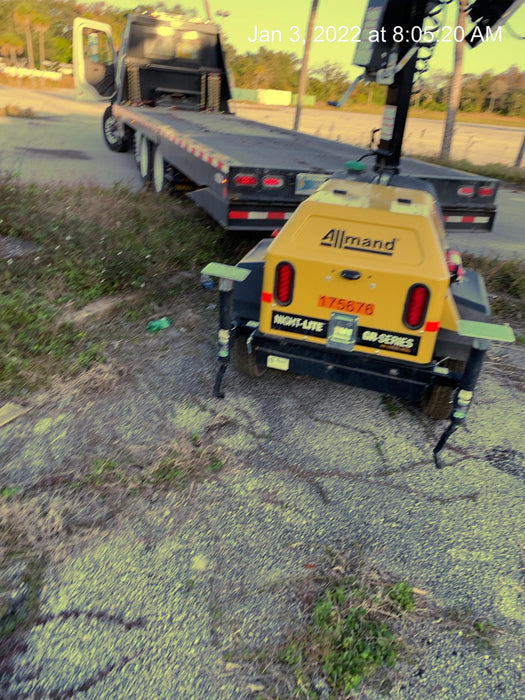 2021 Allmand NLV3GR (4) LED Light Fixture 350W, 23' Vertical Mast, 3kW Prime, Towable, Deep Sea L401, Leveling Jacks, Yanmar T4F 5.8hp