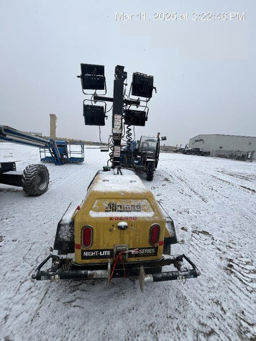 2022 Allmand NLV3GR (4) LED Light Fixture 350W, 23' Vertical Mast, 3kW Prime, Towable, Deep Sea L401, Leveling Jacks, Yanmar T4F 5.8hp