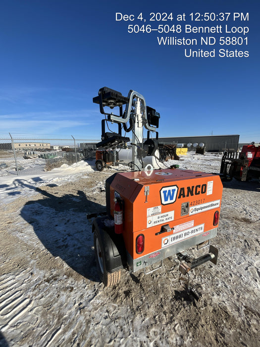 2024 Wanco WLTT-4MM4K Diesel, Deep Sea Controller, Shore Power Plug, Auto Start, (4) 350W LED Floodlights, 4kW Generator, 60 Gal Fuel Tank, 2" Ball, T3