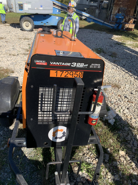 2021 Lincoln Electric Vantage 322 Vantage 322 Ready Pak 3 w/ Decals, ORANGE (includes trailer, cable rack, fender light kit) NO Telematics