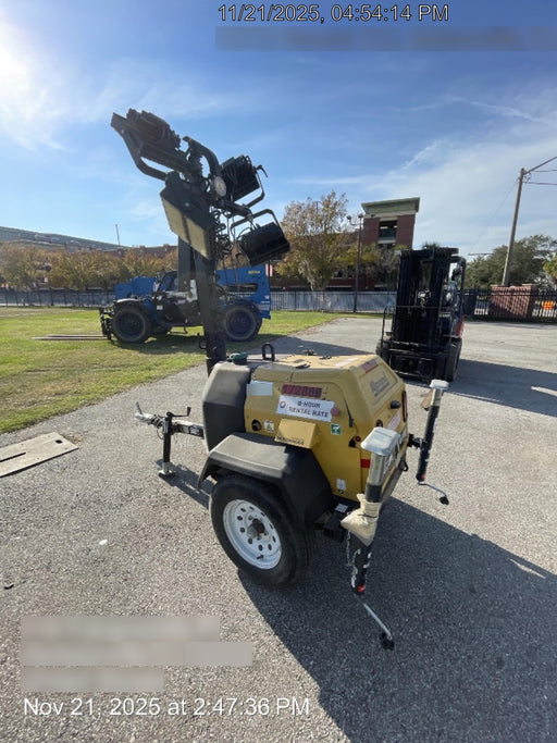 2021 Allmand NLV3GR (4) LED Light Fixture 350W, 23' Vertical Mast, 3kW Prime, Towable, Deep Sea L401, Leveling Jacks, Yanmar T4F 5.8hp