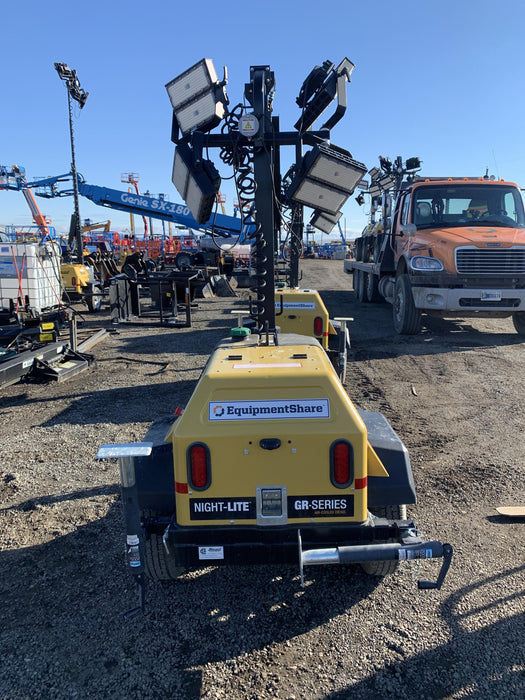 2020 Allmand NLV3GR (4) LED Light Fixture 350W, 23' Vertical Mast, 3kW Prime, Towable, Deep Sea L401, Leveling Jacks, Yanmar T4F 5.8hp