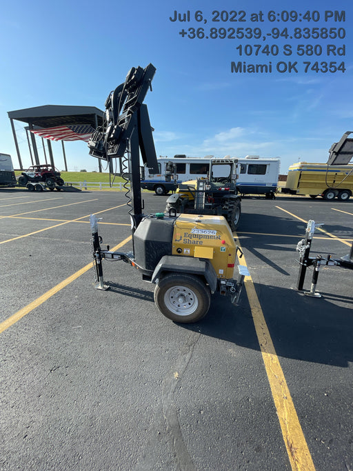 2022 Allmand NLV3GR (4) LED Light Fixture 350W, 23' Vertical Mast, 3kW Prime, Towable, Deep Sea L401, Leveling Jacks, Yanmar T4F 5.8hp