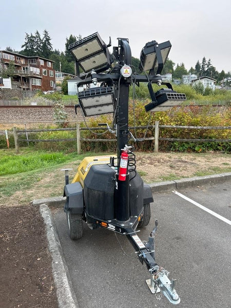 2020 Allmand NLV3GR (4) LED Light Fixture 350W, 23' Vertical Mast, 3kW Prime, Towable, Deep Sea L401, Leveling Jacks, Yanmar T4F 5.8hp