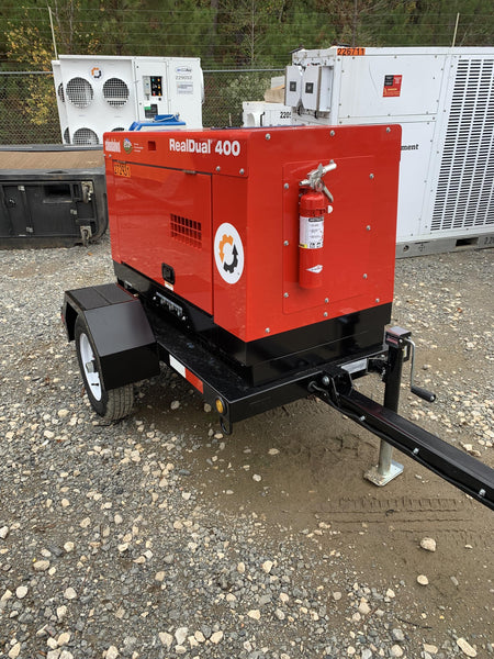 2022 Shindaiwa DGW400MDL Kubota D902 Engine, 23 HP, Dual Op Welder, Wire, Arc, Droop Stick, Tig, and CC Stick Functionality, Simulphase, 3 Phase and 1 Phase Gen Output, Single Axle NB Trlr, Slr Trckl Chrg 12V 12W, Fire Ext