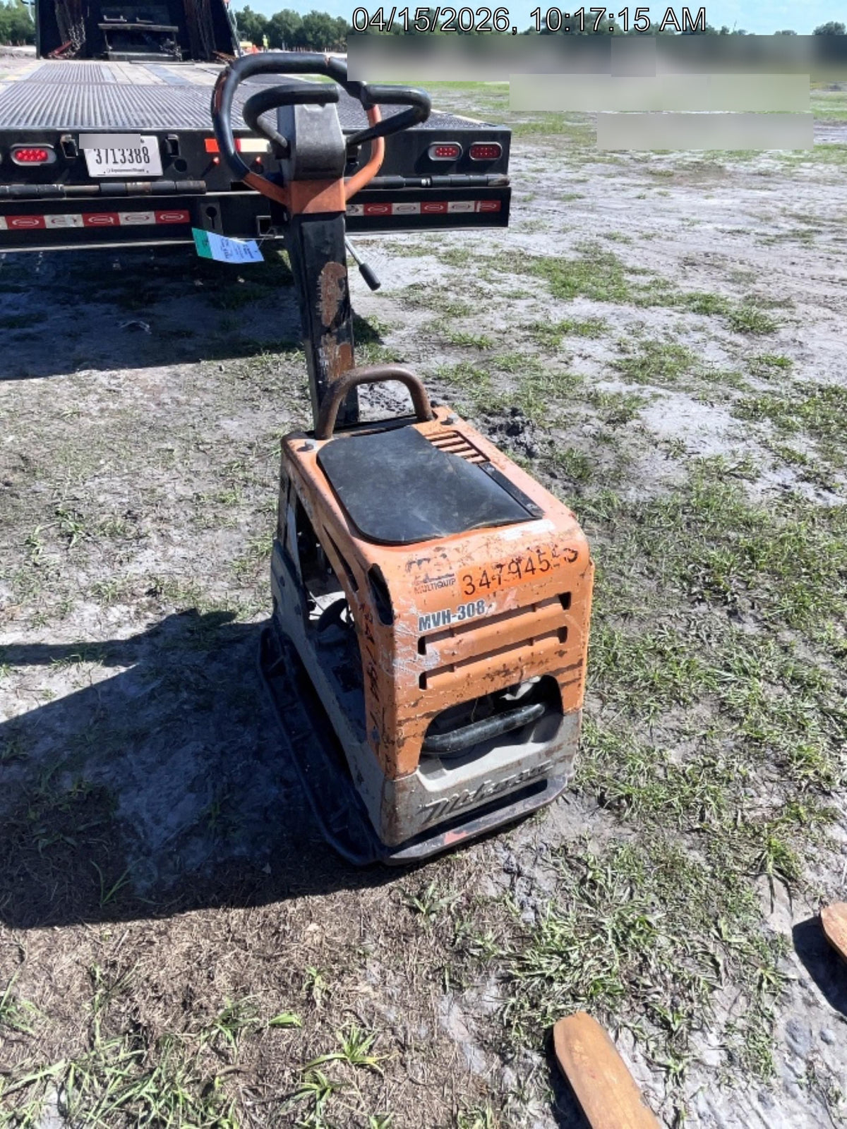 2023 Multiquip MV308GH Honda GX270, 18" Plate, Tachometer