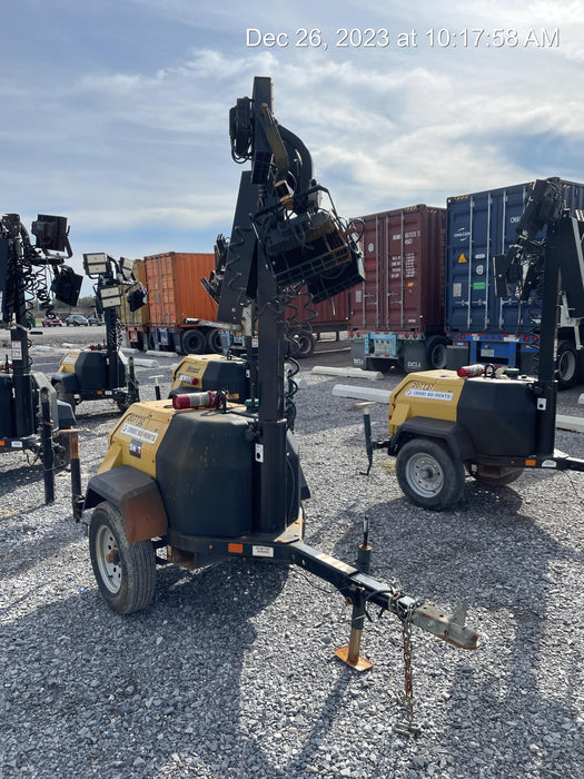 2022 Allmand NLV3GR (4) LED Light Fixture 350W, 23' Vertical Mast, 3kW Prime, Towable, Deep Sea L401, Leveling Jacks, Yanmar T4F 5.8hp