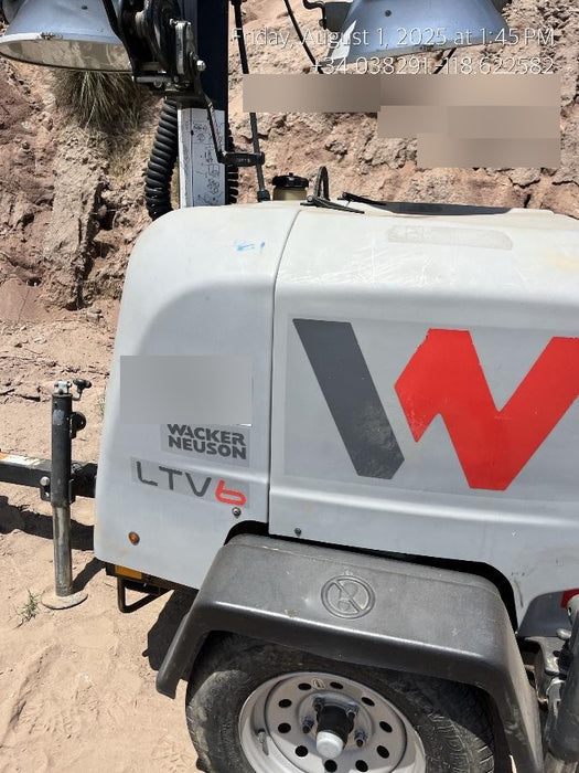 2019 Wacker Neuson LTV6L-MH Wacker Neuson LTV6L Mobile Light Tower w/Fuel Level Sensor Installed