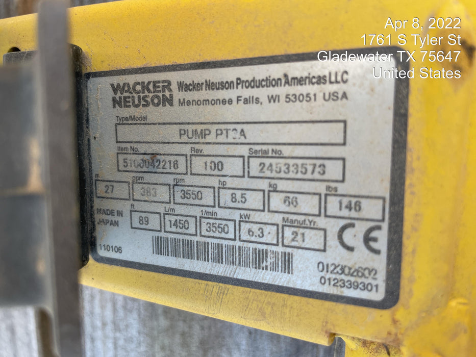 2021 WACKER NEUSON PT3A