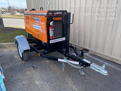 2022 Lincoln Electric LE400 Kubota V1505, Trlr, Cable Rack, Light Kit, ES Decals, T3