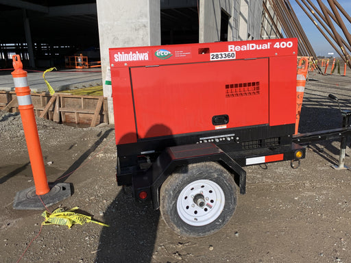 2022 Shindaiwa DGW400MDL Kubota D902 Engine, 23 HP, Dual Op Welder, Wire, Arc, Droop Stick, Tig, and CC Stick Functionality, Simulphase, 3 Phase and 1 Phase Gen Output, Single Axle NB Trlr, Slr Trckl Chrg 12V 12W, Fire Ext