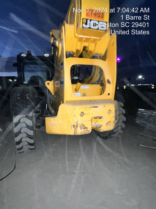2019 JCB 510-56 Open ROPS, 74 HP, Solid Tires, Worklights, Beacon, Aux Hydraulics, Lifting Eye w/60" Carriage/60" Forks
