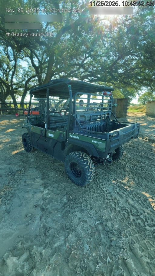 Kawasaki Mule PRO-DXT Standard Options, Backup Alarm, Beacon, Plastic Hard Top, Poly Windshield, Horn Kit