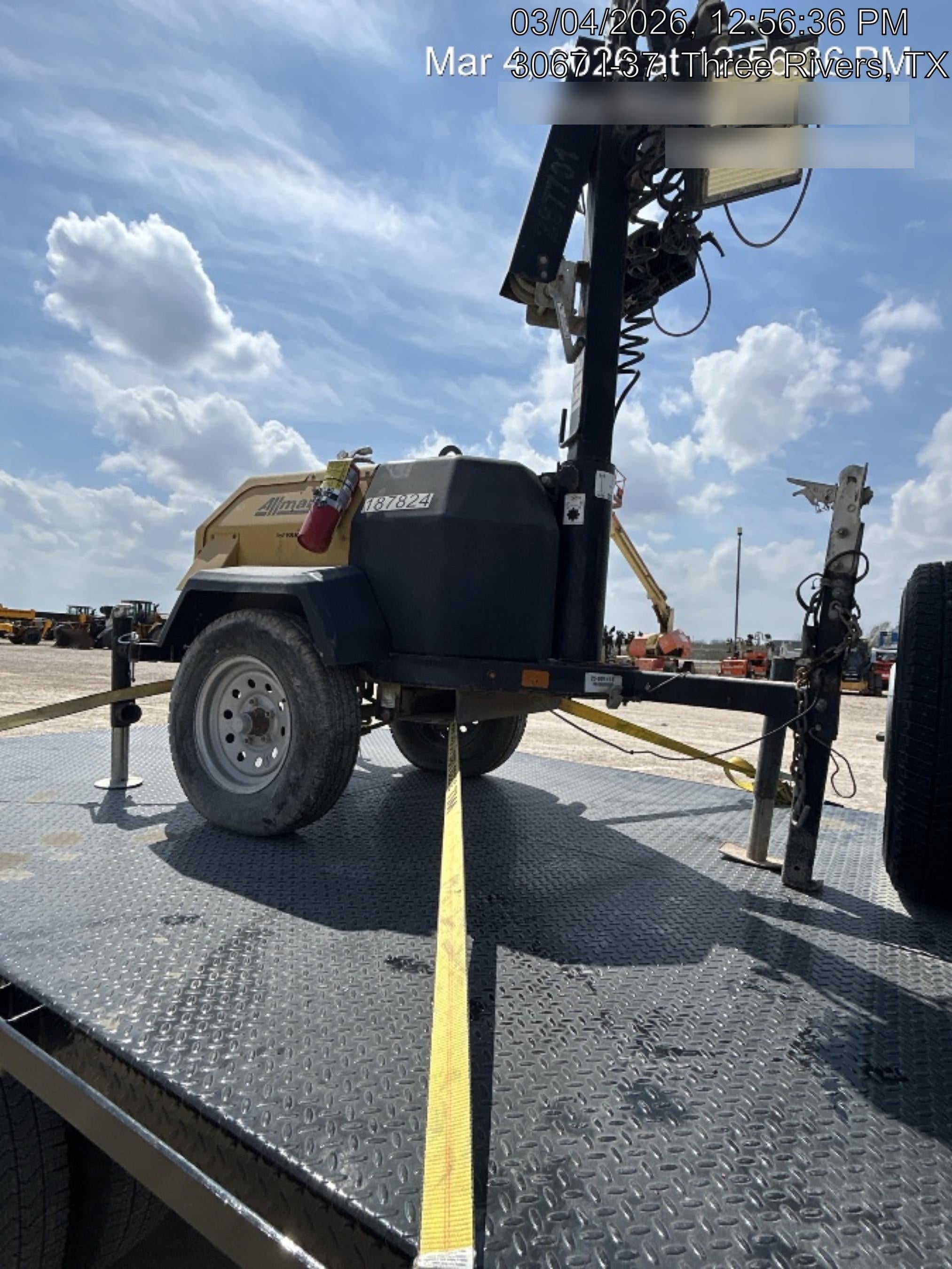 Allmand NLV3GR (4) LED Light Fixture 350W, 23' Vertical Mast, 3kW Prime, Towable, Deep Sea L401, Leveling Jacks, Yanmar T4F 5.8hp