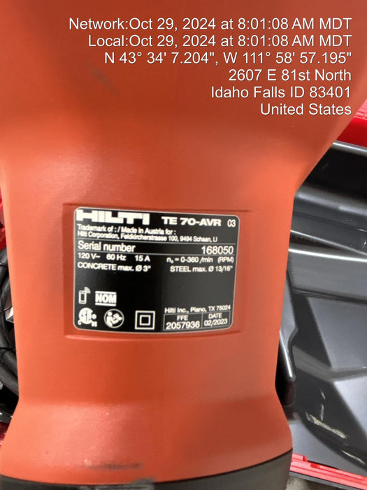 2023 HILTI TE 70-AVR