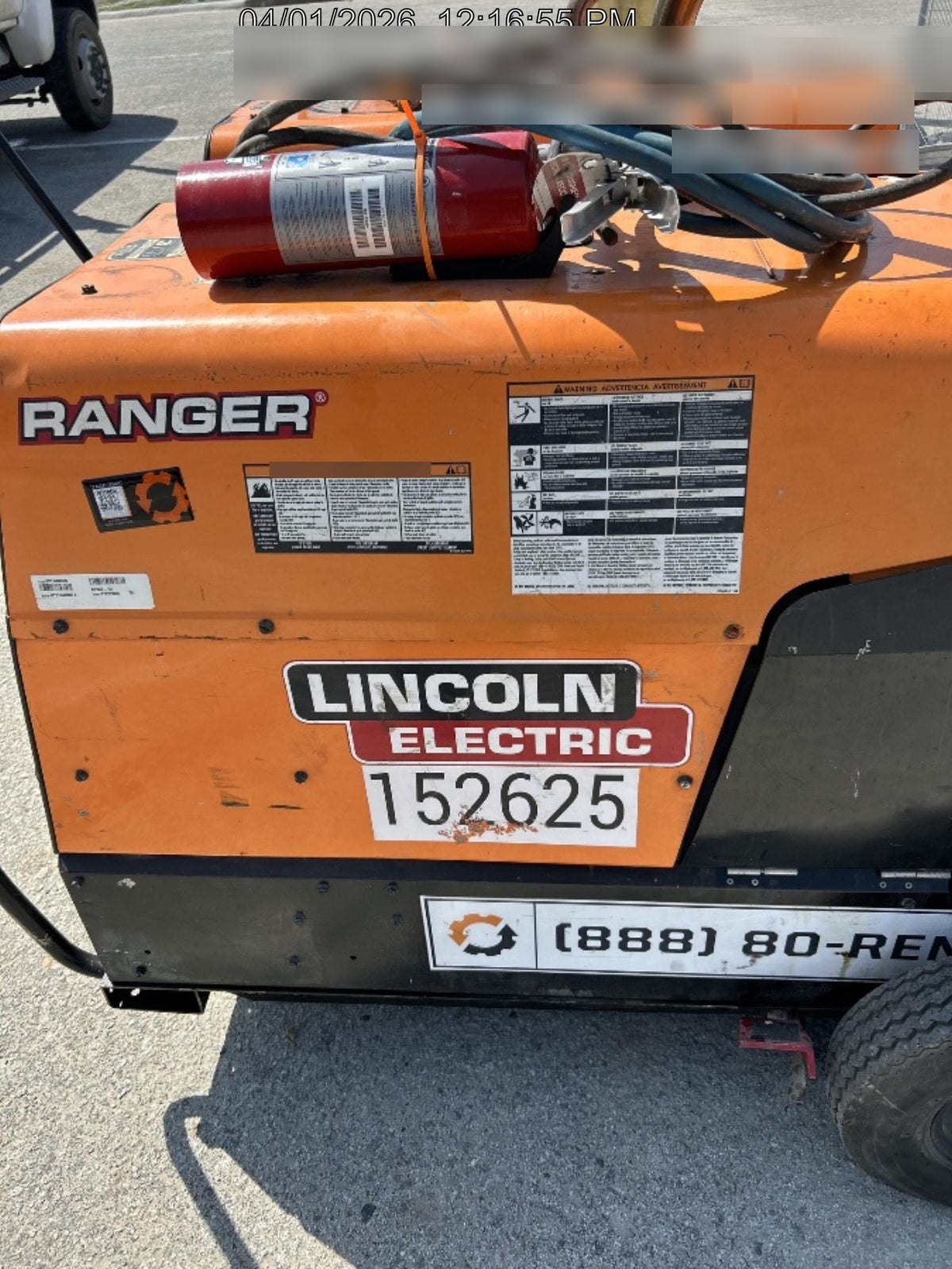 2021 Lincoln Electric Ranger 305 LPG LPG One-Pak (includes undercarriage, tank holder & tank strap) ORANGE