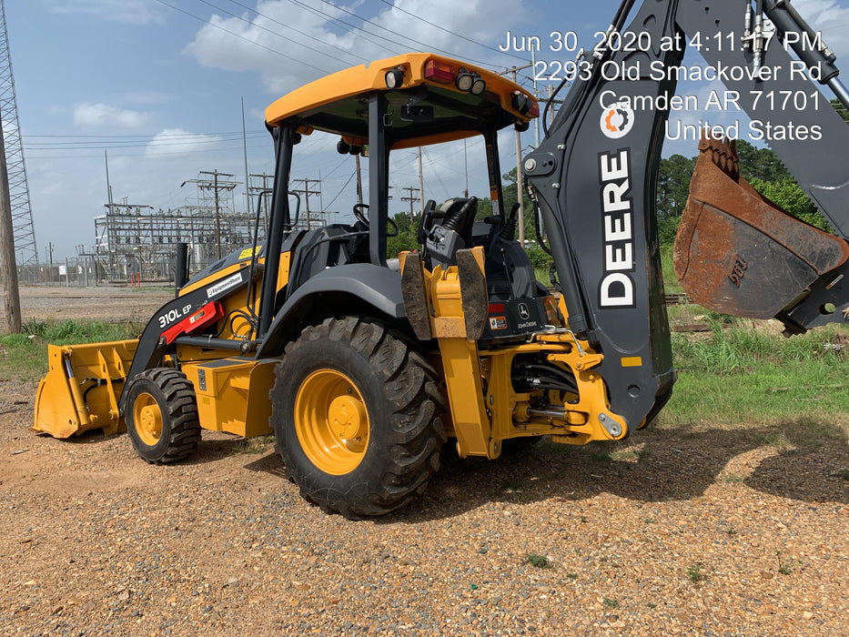 2019 John Deere 310LEP - Extendable Stick 4WD, Canopy, Extendable dipper, ISO Controls, 2 way Auxiliary Hydraulics, 4 in 1 Loader bucket w/ hook, Beacon w/ Buckets: 12”, 18”, and 24