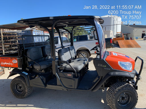 2022 Kubota RTV-X1140W-H Plastic Canopy, Windshield Acrylic Clear, LED Strobe Light, Wire Harness Kit, Back up Alarm