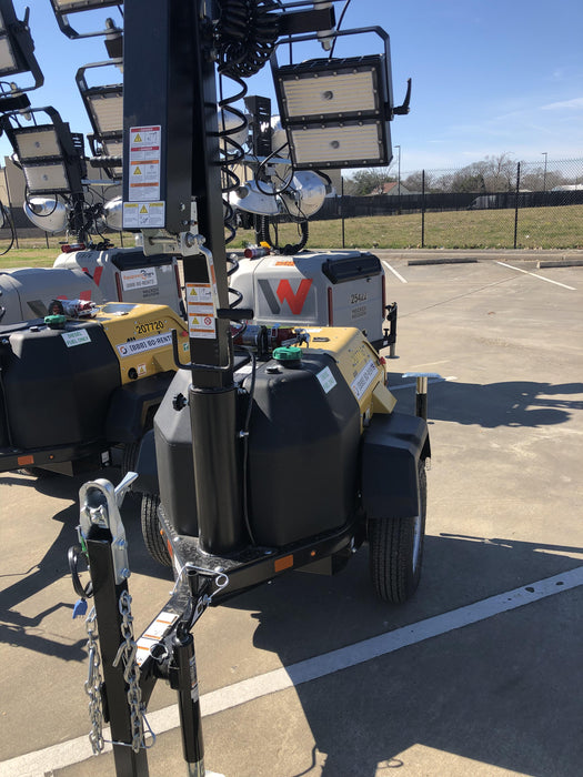 2022 Allmand NLV3GR (4) LED Light Fixture 350W, 23' Vertical Mast, 3kW Prime, Towable, Deep Sea L401, Leveling Jacks, Yanmar T4F 5.8hp