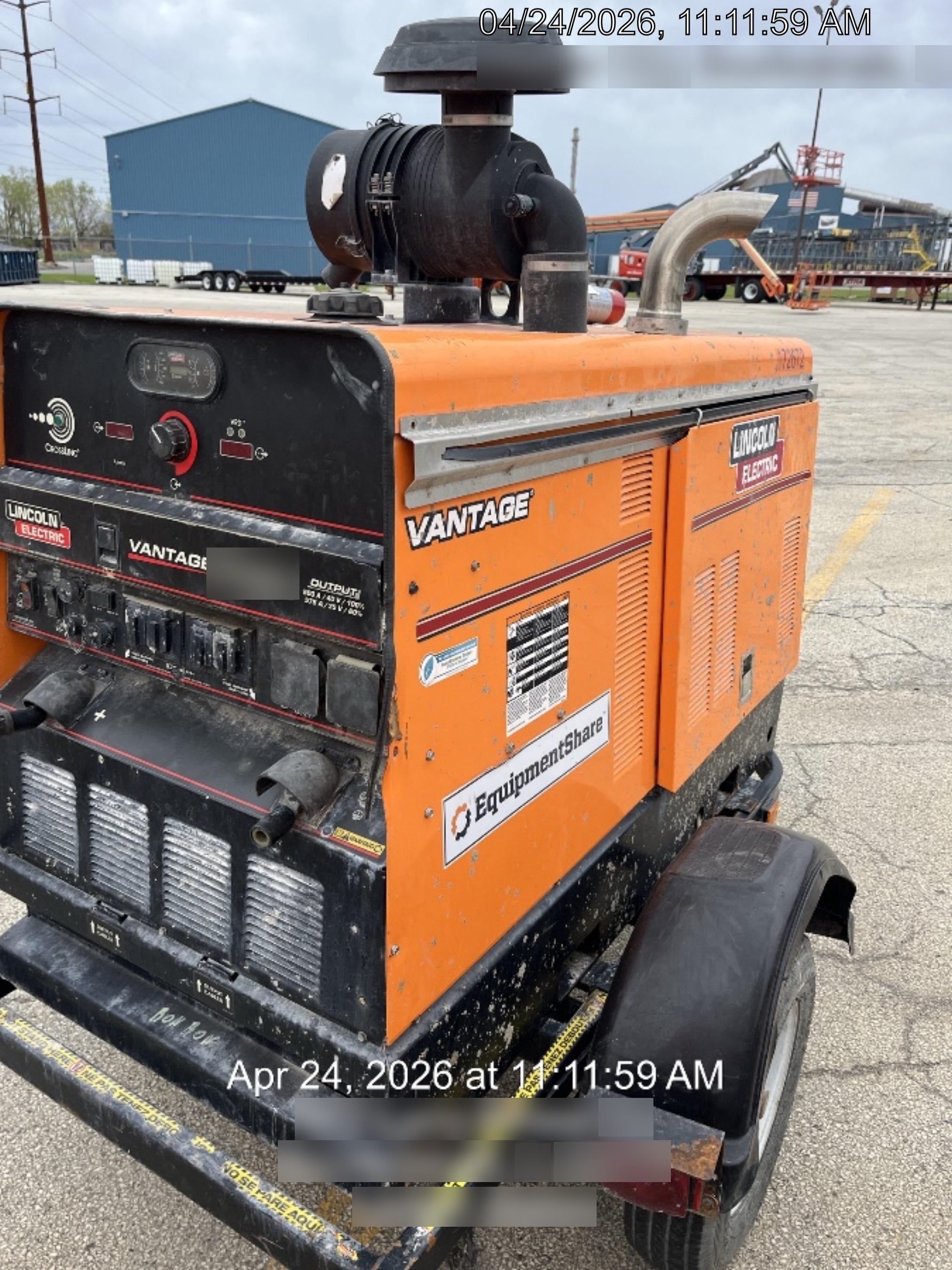 2021 Lincoln Electric Vantage 549X Ready Pak 3, ORANGE (includes trailer, cable rack, fender light kit)