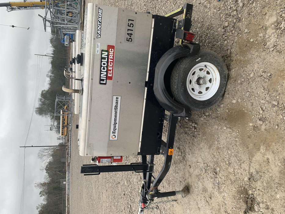 2019 Lincoln Electric Vantage 322 Welder Ready-Pak 3, Two wheel trailer, Fender and Light kit, Cable Rack