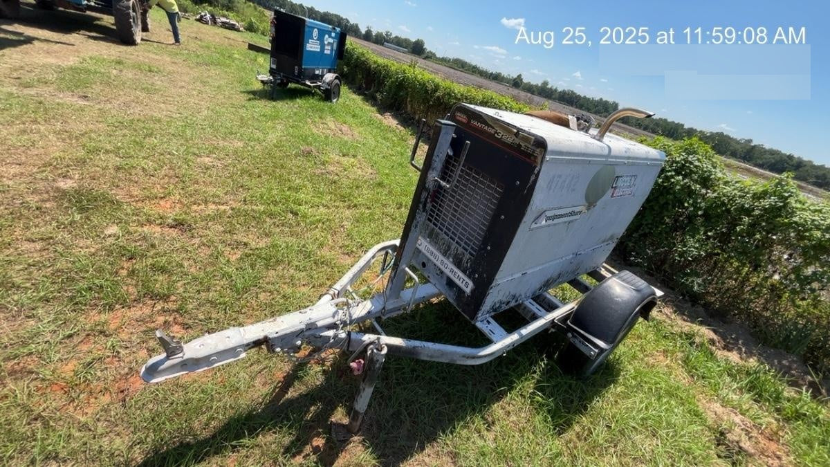 2019 Lincoln Electric Vantage 322 Ready-Pak 3, Two Wheel Trailer, Fender and Light Kit, Cable Rack